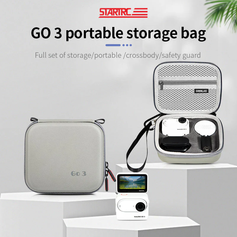 STARTRC PU Waterproof Storage Bag for Insta360 Go 3 (Grey) - Image 8