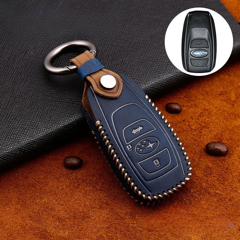 Subaru Cowhide Leather Car Key Fob Protective Cover Case For Outback, Forester, Crosstrek, Legacy, WRX, Impreza, XV, Ascent - Image 2