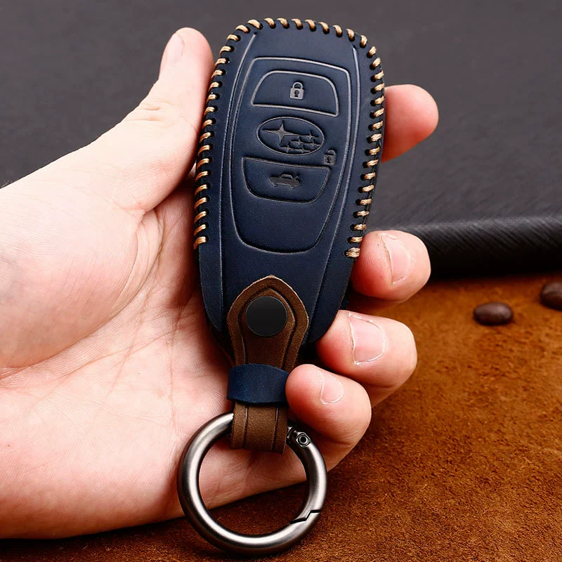 Subaru Cowhide Leather Car Key Fob Protective Cover Case For Outback, Forester, Crosstrek, Legacy, WRX, Impreza, XV, Ascent - Image 6