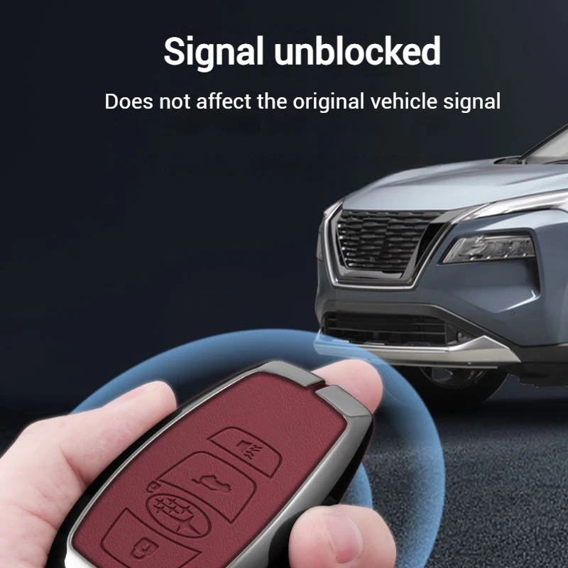 Subaru Full Metal Coverage + PU Leather Car Key Fob Case Cover For Outback, Forester, Impreza, WRX, XV, Crosstrek, Ascent, Legacy, STI - Image 4
