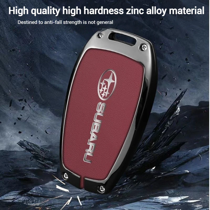 Subaru Full Metal Coverage + PU Leather Car Key Fob Case Cover For Outback, Forester, Impreza, WRX, XV, Crosstrek, Ascent, Legacy, STI - Image 5