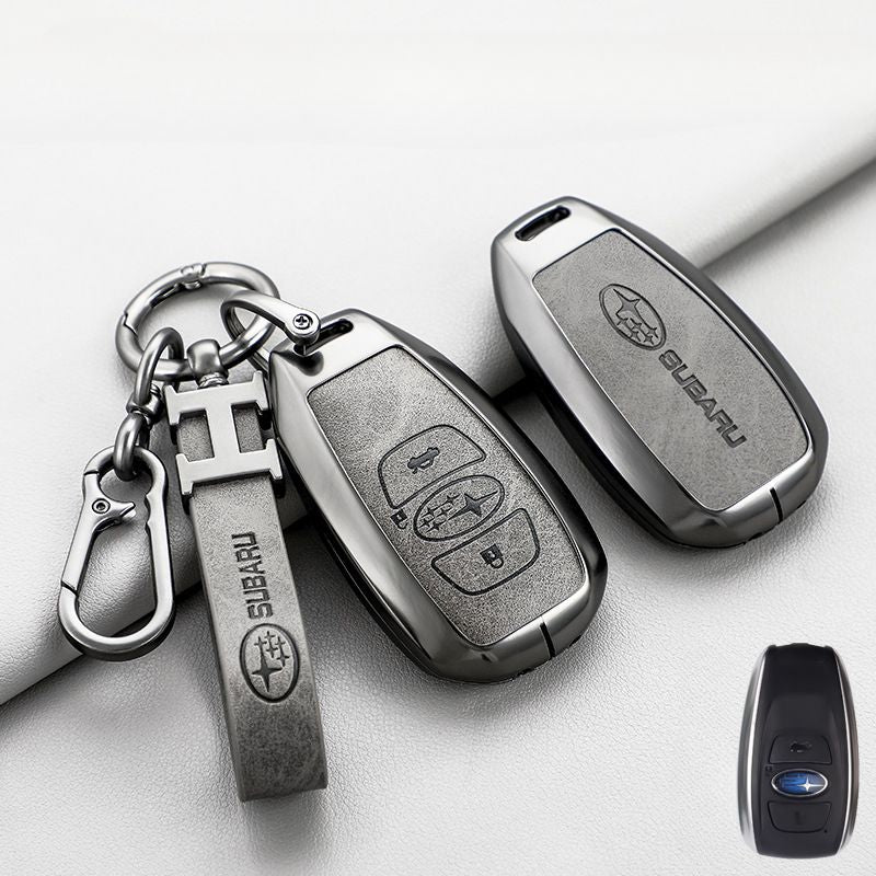 Subaru Zinc Alloy + PU Leather Car Key Fob Protective Cover Case For Outback, Forester, Impreza, WRX, XV, Crosstrek, Ascent, Legacy, STI - Image 7