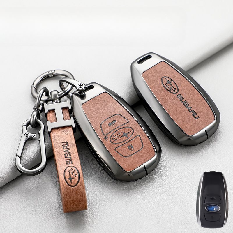 Subaru Zinc Alloy + PU Leather Car Key Fob Protective Cover Case For Outback, Forester, Impreza, WRX, XV, Crosstrek, Ascent, Legacy, STI - Image 8