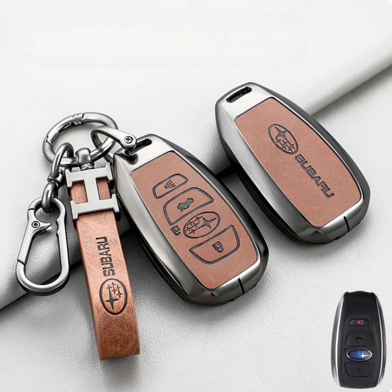 Subaru Zinc Alloy + PU Leather Car Key Fob Protective Cover Case For Outback, Forester, Impreza, WRX, XV, Crosstrek, Ascent, Legacy, STI - Image 9