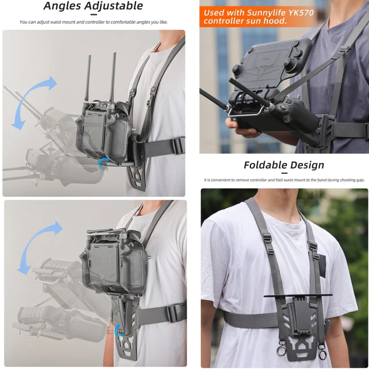 Sunnylife Waist Support Bracket & Chest Strap for DJI RC Plus: Hands-Free Control - Image 4