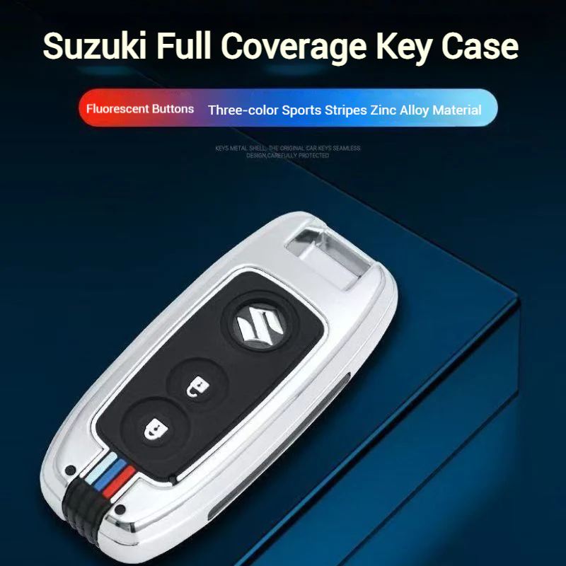 Suzuki Metal Shell & Soft Silicone Full Protection Car Key Fob Case Cover For Swift, Vitara, S-Cross, SX4 - Image 2