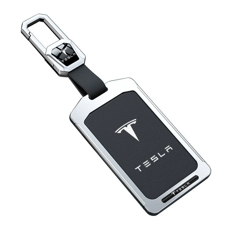 Tesla Alloy-Framed Leather Card Key Case for Model 3 & Model Y