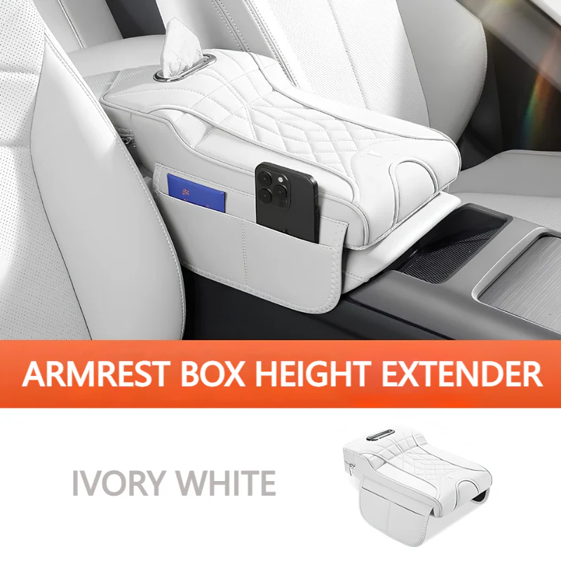 Tesla Car Multi-Functional Leather Armrest Box Heightening Pad for Model Y, Model 3 - Image 13
