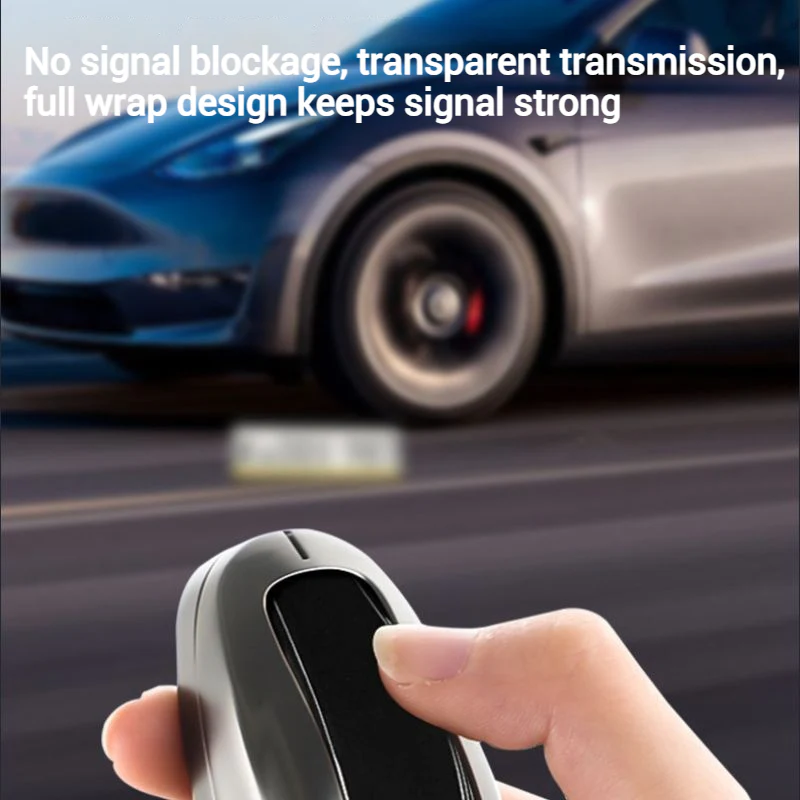 Tesla Full Aluminum Alloy + TPU Film & PU Leather Cover Car Key Fob Case for Model S, Model X - Image 6