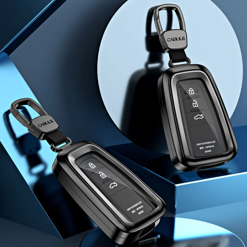 Toyota Alloy + TPU Film Protection Car Key Fob Case Cover For Camry, Highlander, Levin, Crown, RAV4, Alphard, Prius, Avalon, Corolla