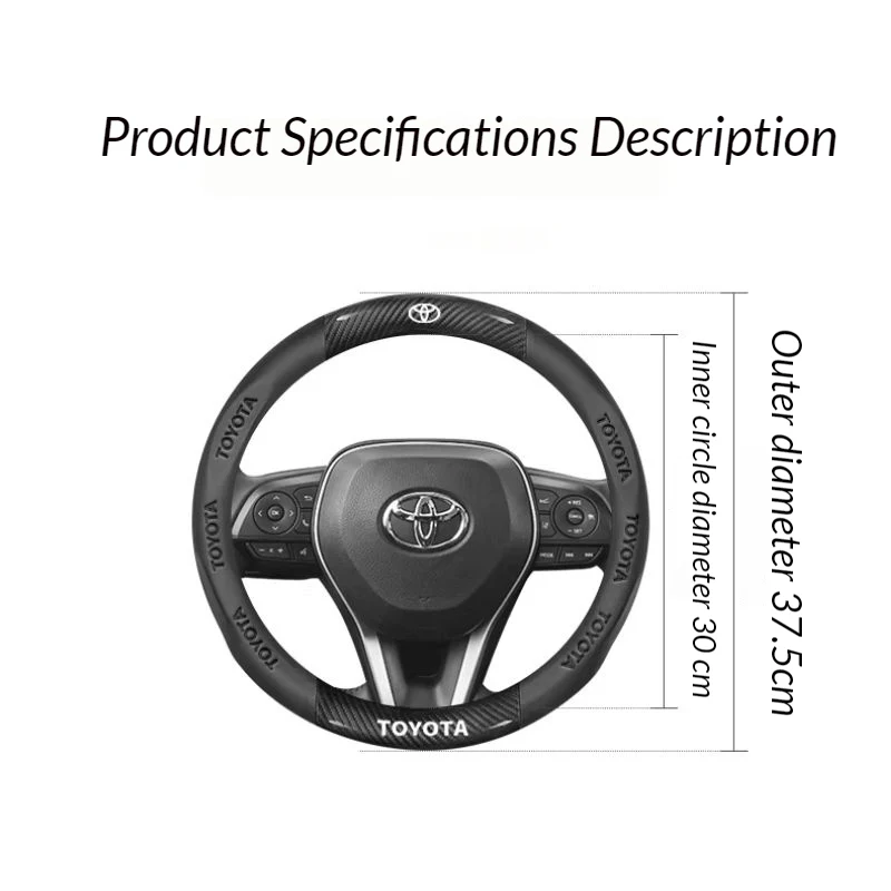 Toyota Carbon Fiber & Nappa Leather Grip Steering Wheel Cover for 9th Gen Camry, RAV4, Corolla, Levin, Venza, Highlander, Avalon - Image 5