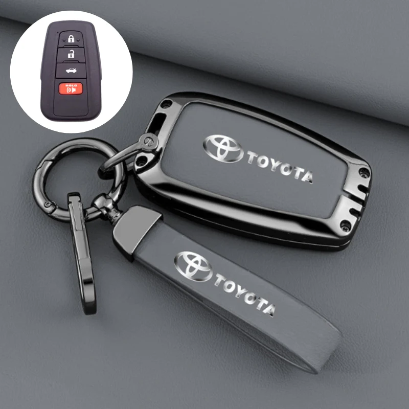Toyota Full Metal Coverage + PU Leather Car Key Fob Case Cover For Camry, Camry Hybrid, Prius, Avalon, Highlander, Corolla, RAV4, 4Runner - Image 10