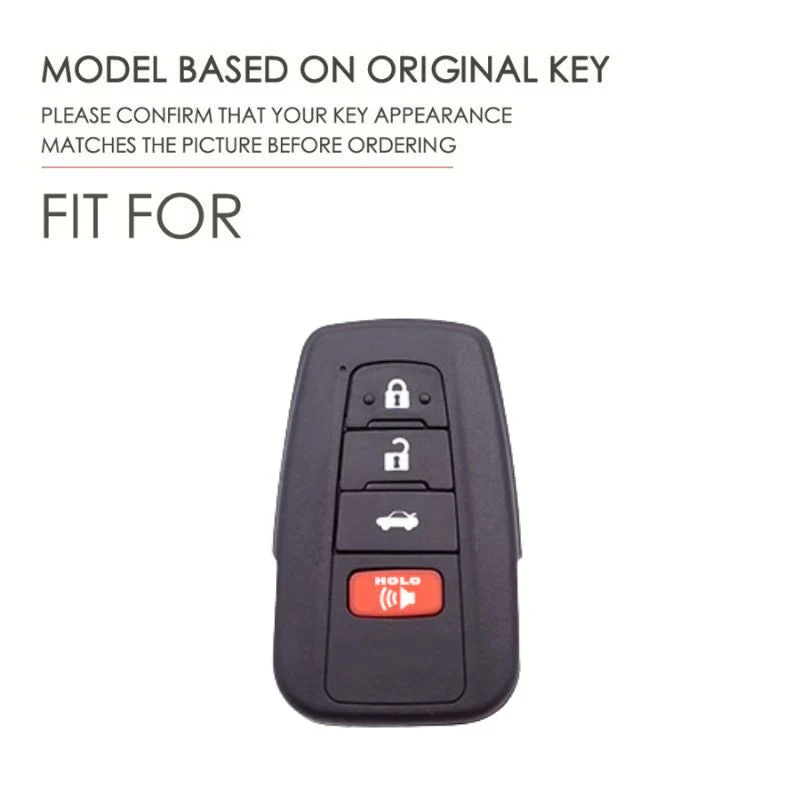 Toyota Full Metal Coverage + PU Leather Car Key Fob Case Cover For Camry, Camry Hybrid, Prius, Avalon, Highlander, Corolla, RAV4, 4Runner - Image 2