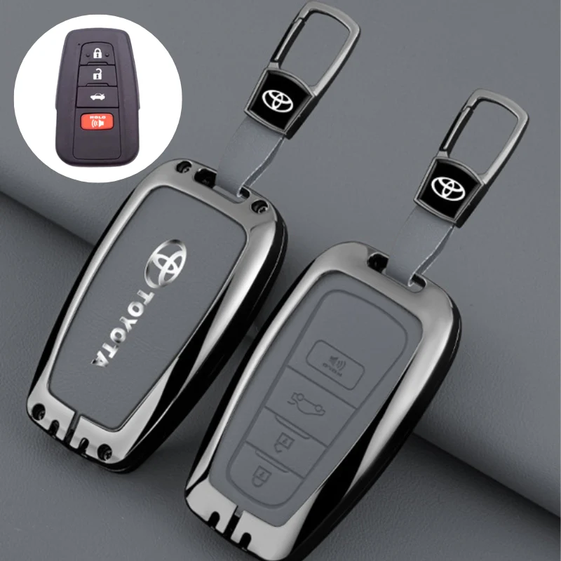Toyota Full Metal Coverage + PU Leather Car Key Fob Case Cover For Camry, Camry Hybrid, Prius, Avalon, Highlander, Corolla, RAV4, 4Runner - Image 7