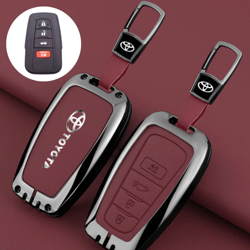 Toyota Full Metal Coverage + PU Leather Car Key Fob Case Cover For Camry, Camry Hybrid, Prius, Avalon, Highlander, Corolla, RAV4, 4Runner - Image 8