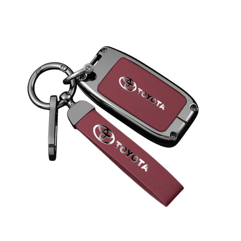 Toyota Full Metal Coverage + PU Leather Car Key Fob Case Cover For Corolla, Camry, Prado, Venza, 4Runner, Avalon, Land Cruiser, RAV4, Venza, Prius