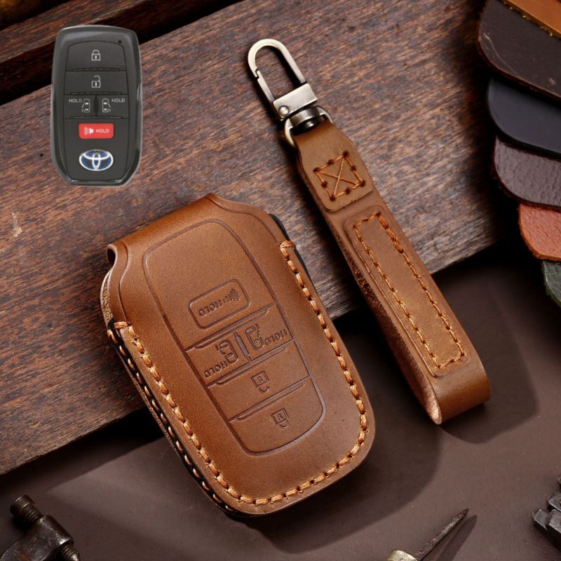 Toyota Handcrafted Genuine Leather Car Key Fob Protective Case Cover For Highlander, RAV4, Camry, Sienna, Tacoma, 4Runner, Tundra, Sequoia, Land Cruiser - Image 14