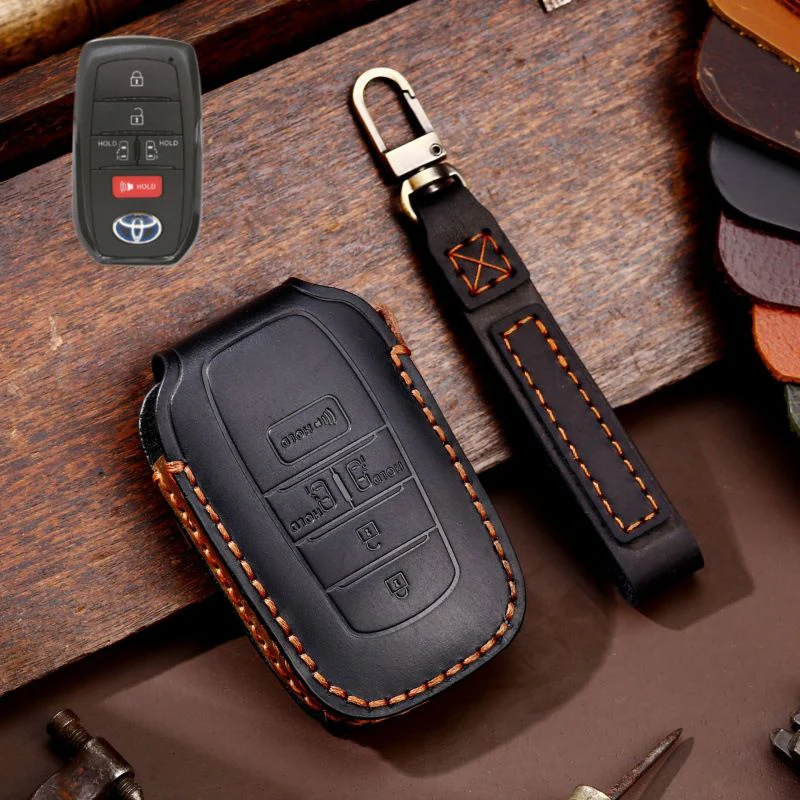 Toyota Handcrafted Genuine Leather Car Key Fob Protective Case Cover For Highlander, RAV4, Camry, Sienna, Tacoma, 4Runner, Tundra, Sequoia, Land Cruiser - Image 15