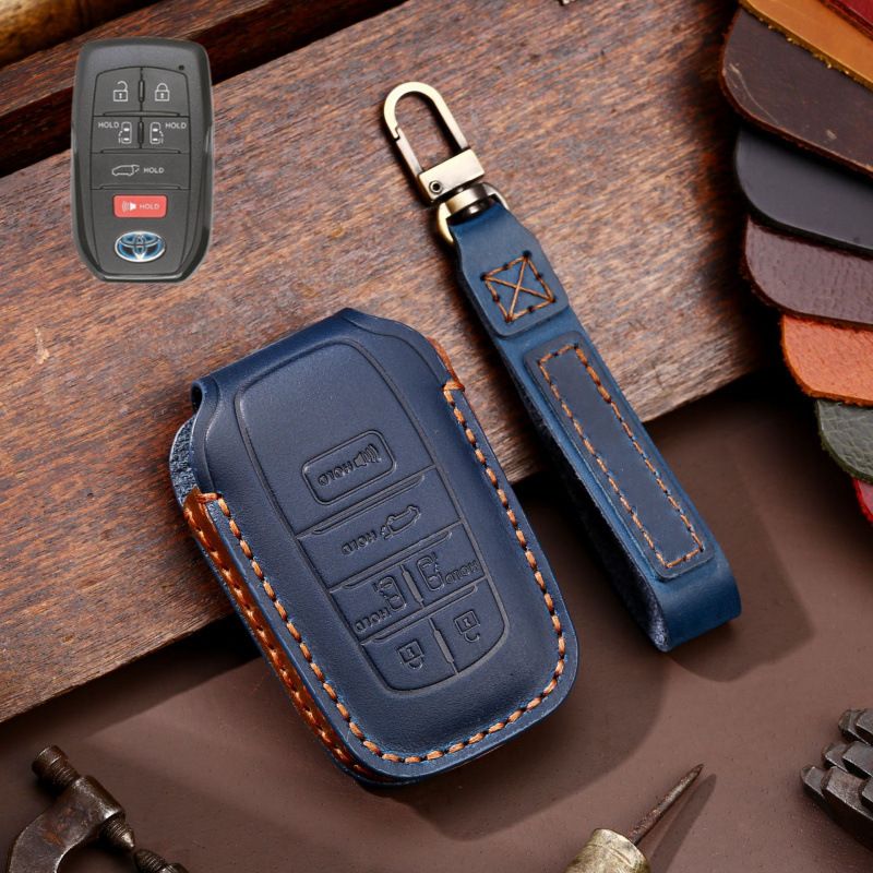 Toyota Handcrafted Genuine Leather Car Key Fob Protective Case Cover For Highlander, RAV4, Camry, Sienna, Tacoma, 4Runner, Tundra, Sequoia, Land Cruiser - Image 16