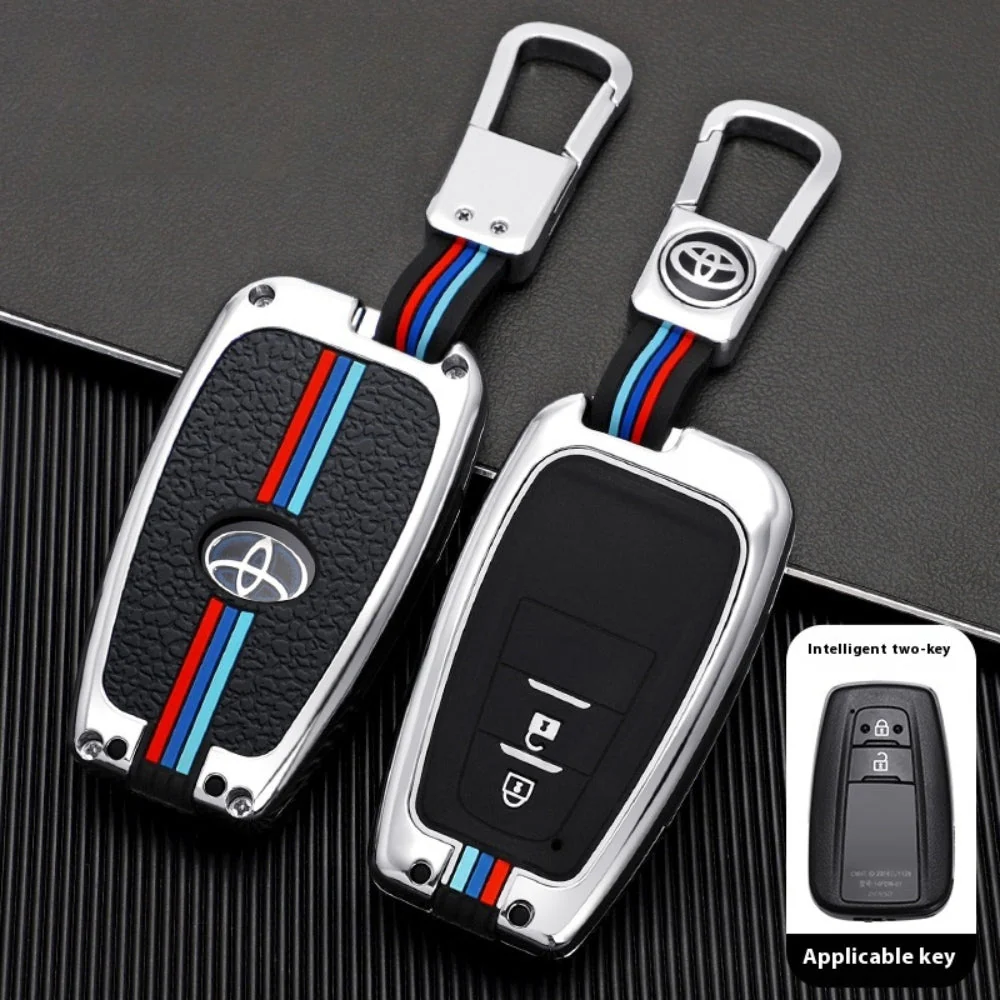 Toyota Metal Shell & Soft Silicone Full Protection Car Key Fob Case Cover For Camry RAV4 Highlander Avalon C-HR Prius Corolla - Image 5