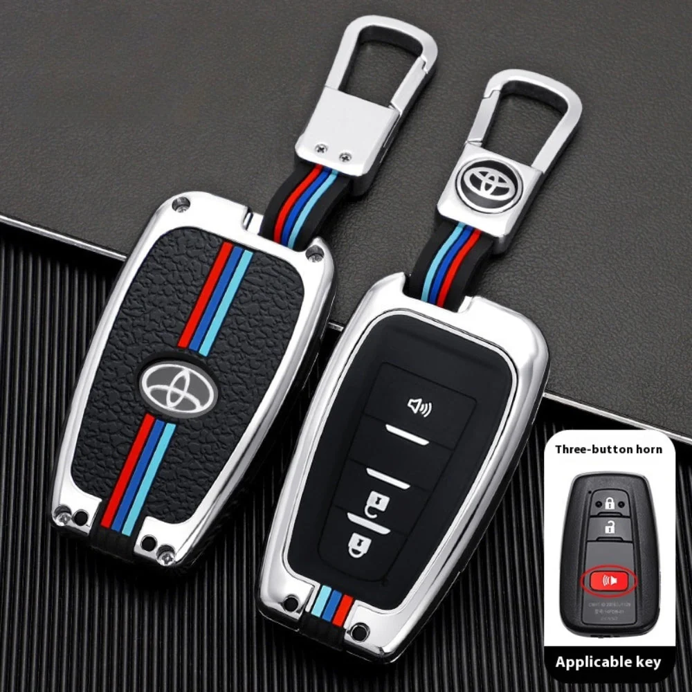 Toyota Metal Shell & Soft Silicone Full Protection Car Key Fob Case Cover For Camry RAV4 Highlander Avalon C-HR Prius Corolla - Image 9