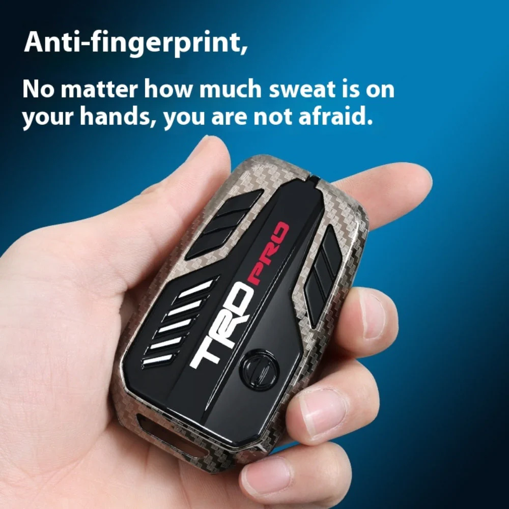 Toyota TRD Carbon Fiber Metal Car Key Fob Protective Case Cover For C-HR, Camry, RAV4, Avalon, Prius, Corolla, Highlander, GT86, Prado - Image 10