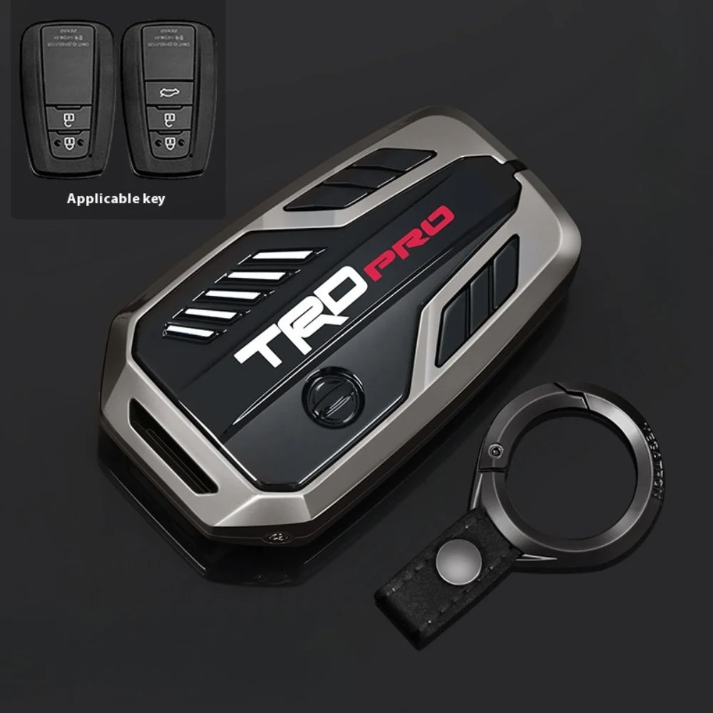 Toyota TRD Carbon Fiber Metal Car Key Fob Protective Case Cover For C-HR, Camry, RAV4, Avalon, Prius, Corolla, Highlander, GT86, Prado - Image 3