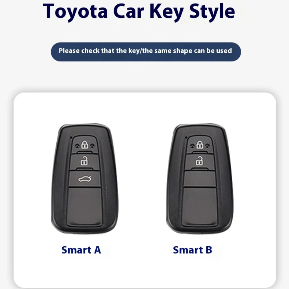 Toyota Zinc Alloy Leather Car Key Fob Case Cover For Camry, C-HR, Corolla, RAV4, Avalon, Land Cruiser, Prado, Prius - Image 10