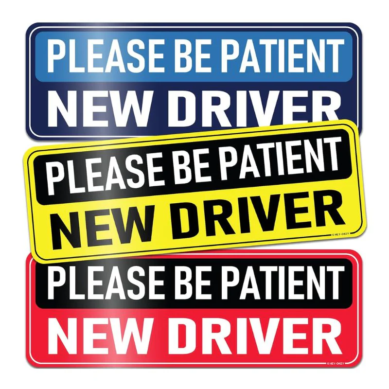 Universal Magnetic New Driver Car Sign – Removable & Reusable Safety Sticker for Vehicles (3 Pack)