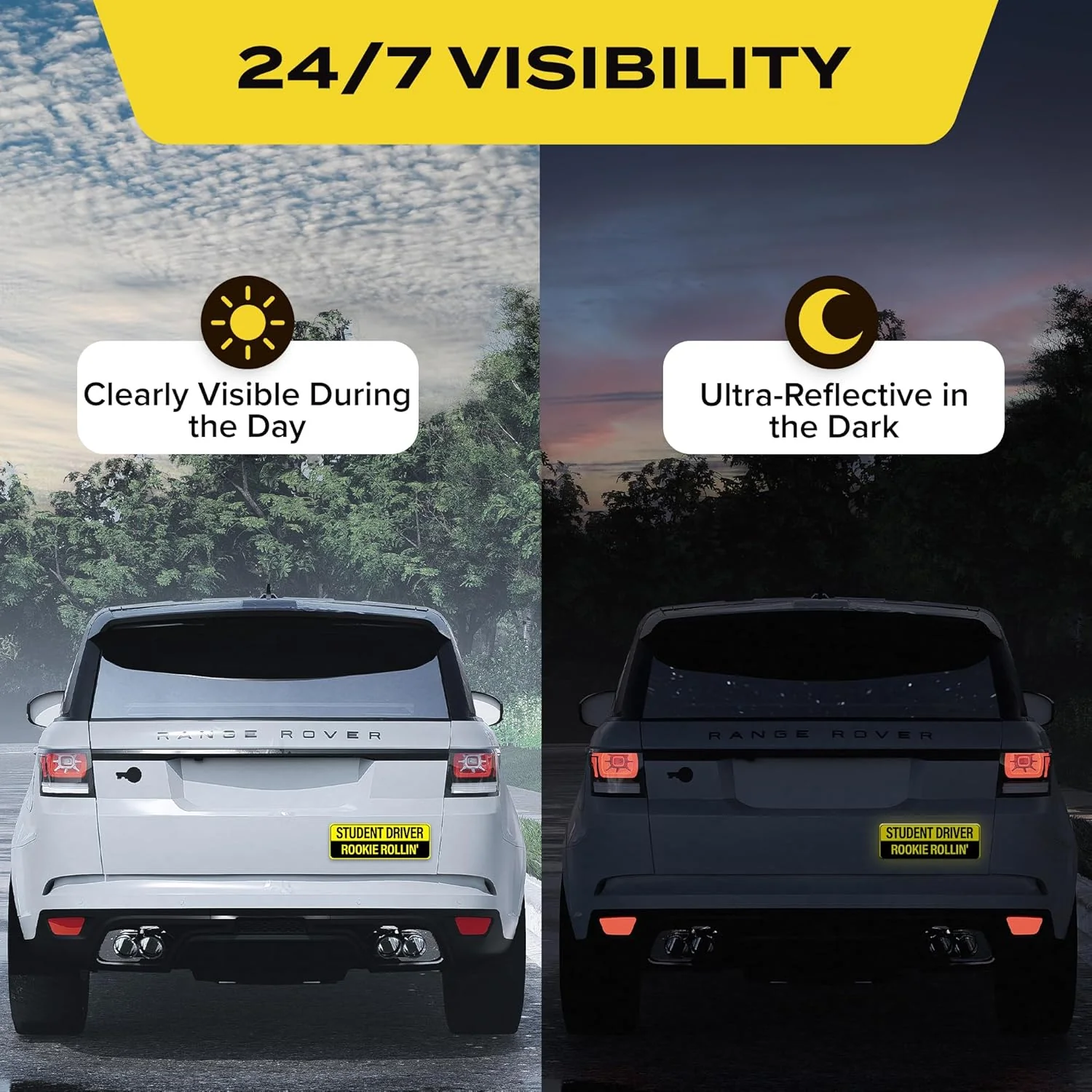 Universal Magnetic New Driver Car Sign – Removable & Reusable Safety Sticker for Vehicles (3 Pack) - Image 4