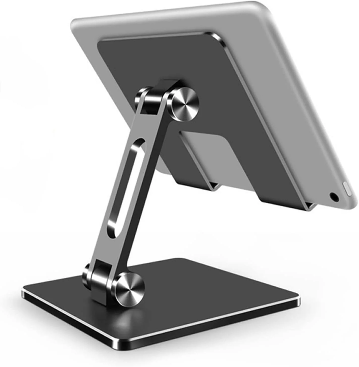 [Up to 13 Inch] Universal Apple / Samsung / OPPO / Google - Dual Shafts Adjustable Foldable Desktop Aluminum Tablet Holder - Image 2