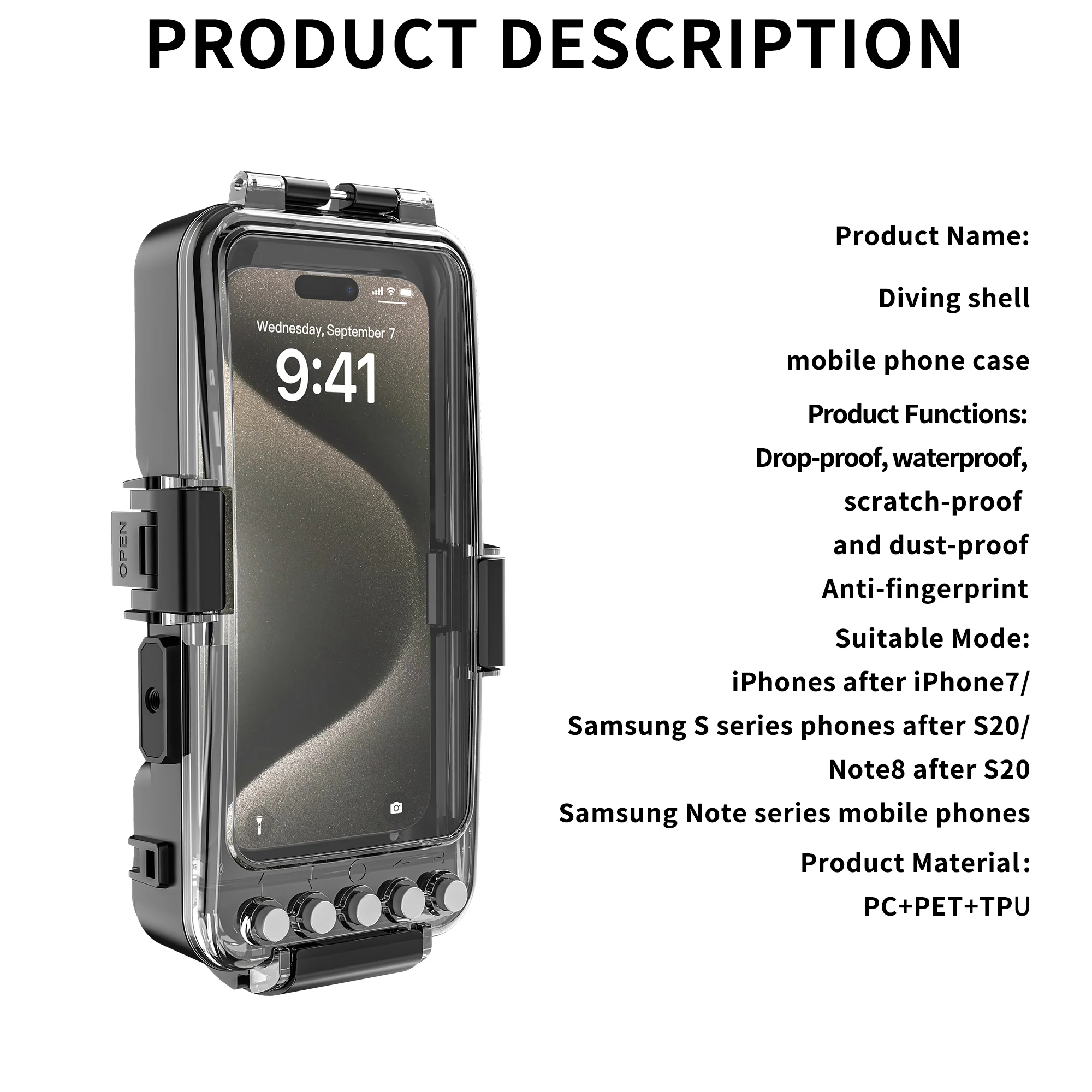 [Upgrade Version Bluetooth Version][Diving IPX8 30M/98FT Waterproof] Universal iPhone - Redpepper Underwater Protective Lanyard Mobile Phone Case - Image 6
