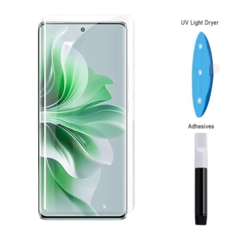 [UV Glue] [HD] OPPO Reno11 5G / Reno11 Pro 5G - UV Full Covered Curved 9H Tempered Glass Screen Protective Protector - Image 2
