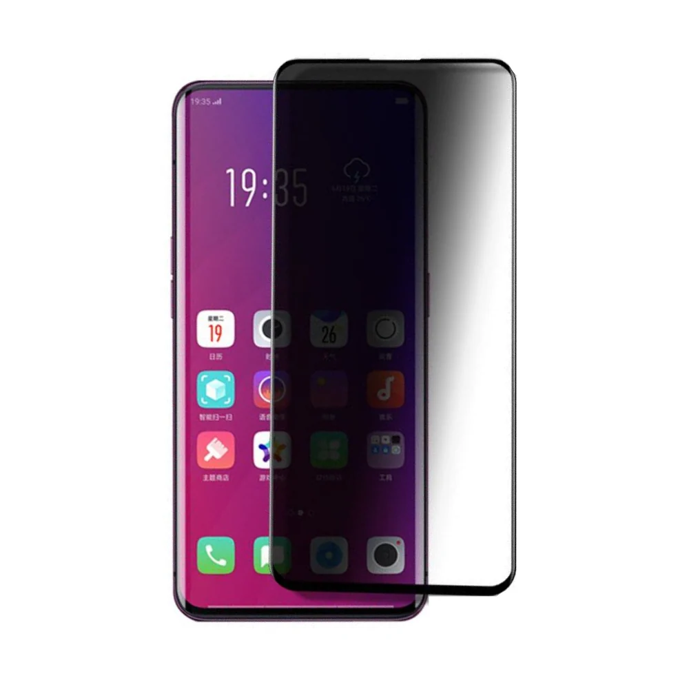 [UV Glue] [Privacy] OPPO Find X (CPH1875) - UV Full Covered Curved Anti-Spy 9H Tempered Glass Screen Protective Protector - Image 2