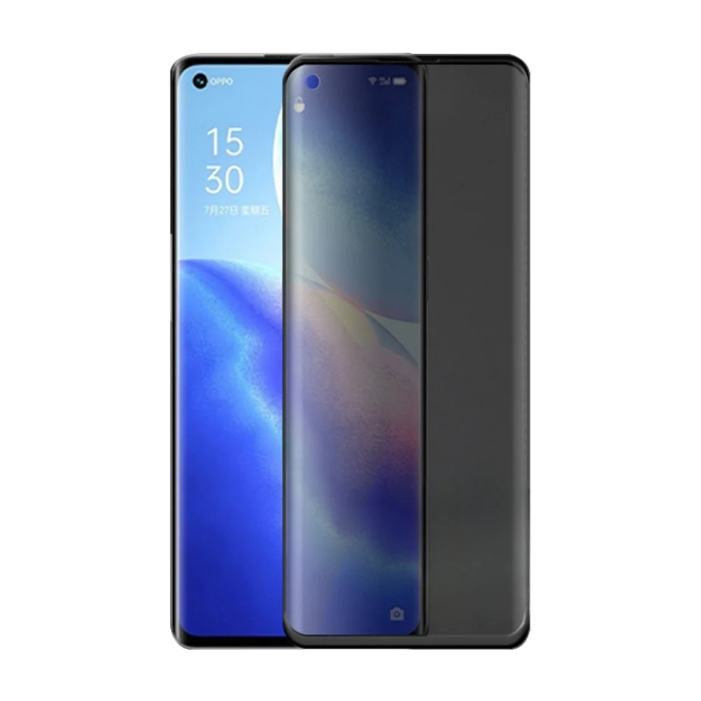 [UV Glue] [Privacy] OPPO Find X5 (CPH2307) - UV Full Covered Curved Anti-Spy 9H Tempered Glass Screen Protective Protector - Image 2