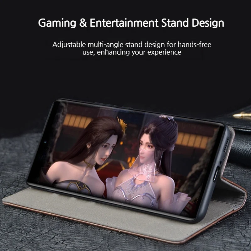 OPPO Reno15 Pro (CPH2813) - Business Genuine Leather Magnetic Flip Shockproof Protective Case - Image 12