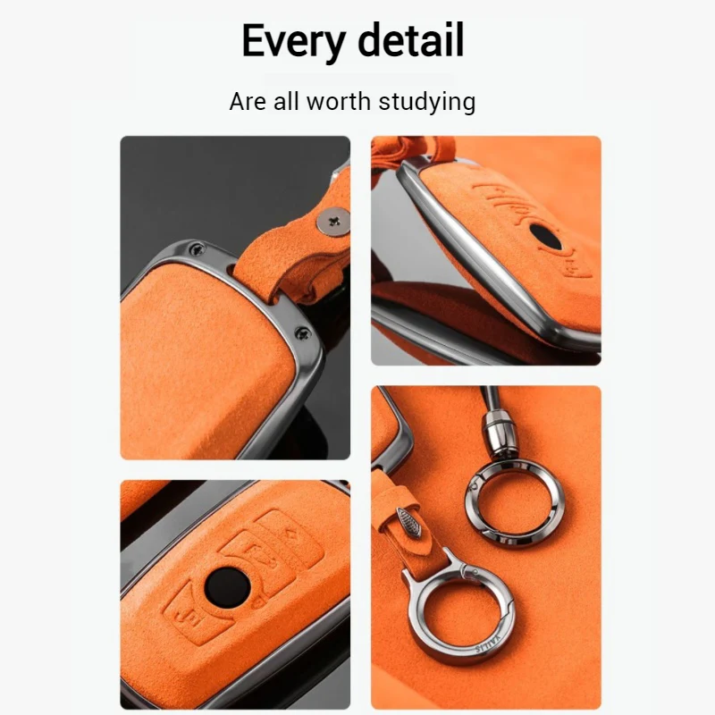 Porsche Luxury Suede Car Key Fob Case Cover For Macan, Cayenne, 911, Panamera, 718, Taycan, 992 - Image 5