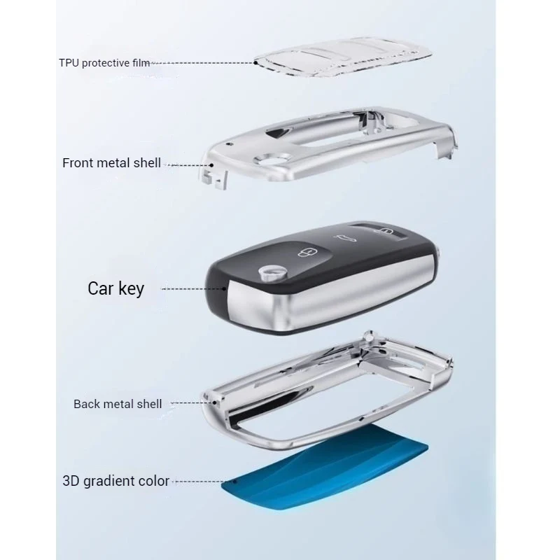 Volkswagen Zinc Alloy Car Key Fob Case Cover For Golf, ID.4, ID.6, Lavida, Sagitar, Viloran, Magotan, Lamando L, Tiguan, Tharu, Tayron, Gran Lavida, Talagon - Image 22