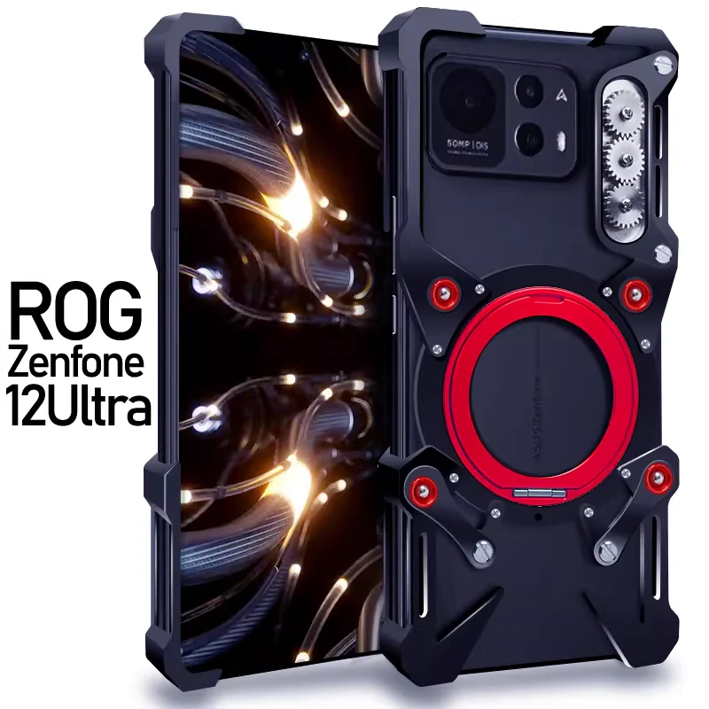 [With 360° Rotating Stand] ASUS Zenfone 12 Ultra - Aluminum Alloy Metal Frame Shockproof Case - Image 5