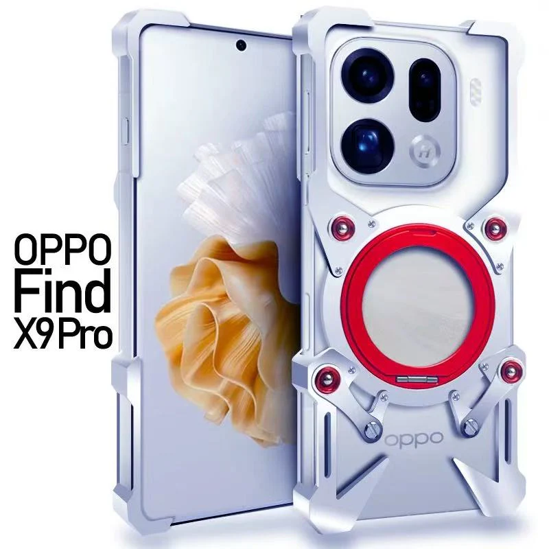 [With 360° Rotating Stand] OPPO Find X9/Pro - Aluminum Alloy Metal Frame Shockproof Case - Image 3