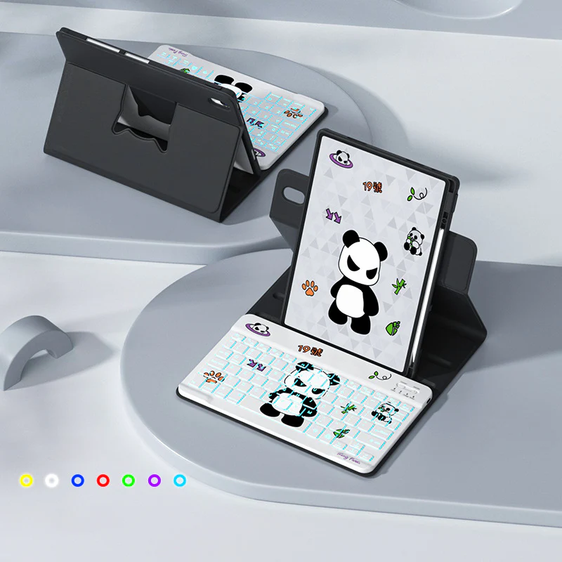 [With Backlit] Apple iPad Pro 11-inch M4/M5 (2024/2025) - Cartoon Rotation Magnetic Adsorption Keyboard Case - Image 17