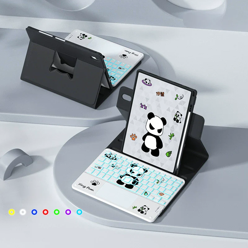 [With Backlit] Apple iPad Pro 11-inch M4/M5 (2024/2025) - Cartoon Rotation Magnetic Adsorption Keyboard Case - Image 18
