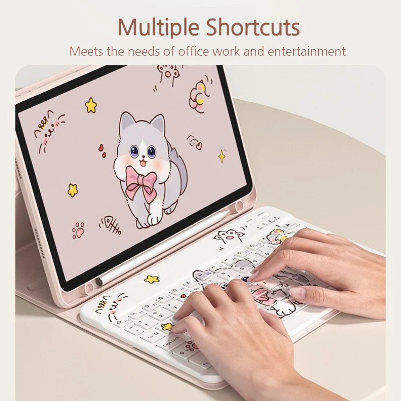[With Backlit] Apple iPad Pro 11-inch M4/M5 (2024/2025) - Cartoon Rotation Magnetic Adsorption Keyboard Case - Image 7