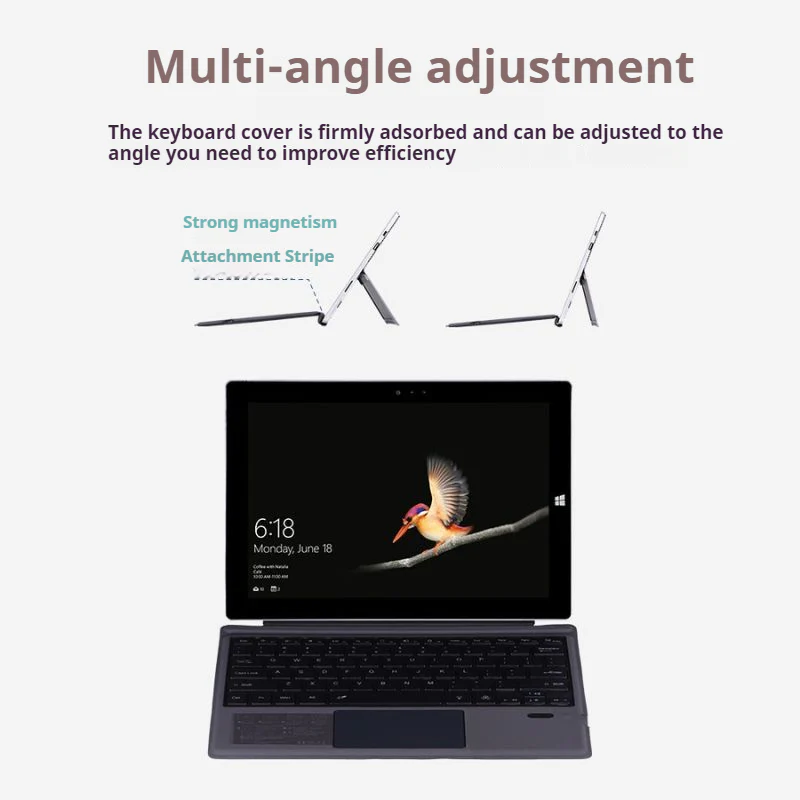 [With Backlit] Microsoft Surface Go 1/2/3/4 - Compatible Ultra & Thin Wireless Bluetooth Magnetic Touch Keyboard - Image 4