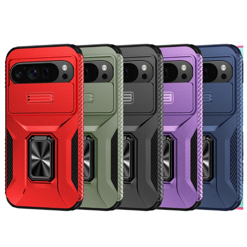 [with Camera Cover] [Rotated Ring stand] Google Pixel 8/A/Pro - Military Grade Shockproof Heavy Duty Protective Case - Image 6