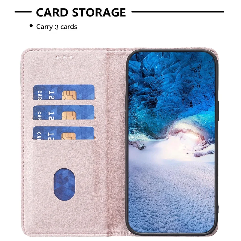 [With Card Slot][Adjustable Stand] Google Pixel 9/Pro/Pro XL - Pure Color Drop Proof PU Leather Flip Wallet Series Case - Image 5