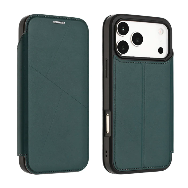 [With Card Slot] Apple iPhone 15/Pro/Pro Max/Plus Minimalist Business Flip PU Leather Case - Image 7