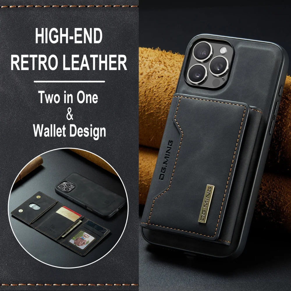 [With Card Slot] Apple iPhone 16/Plus/Pro/Max - 2 in 1 Detachable Leather Wallet Case - Image 10