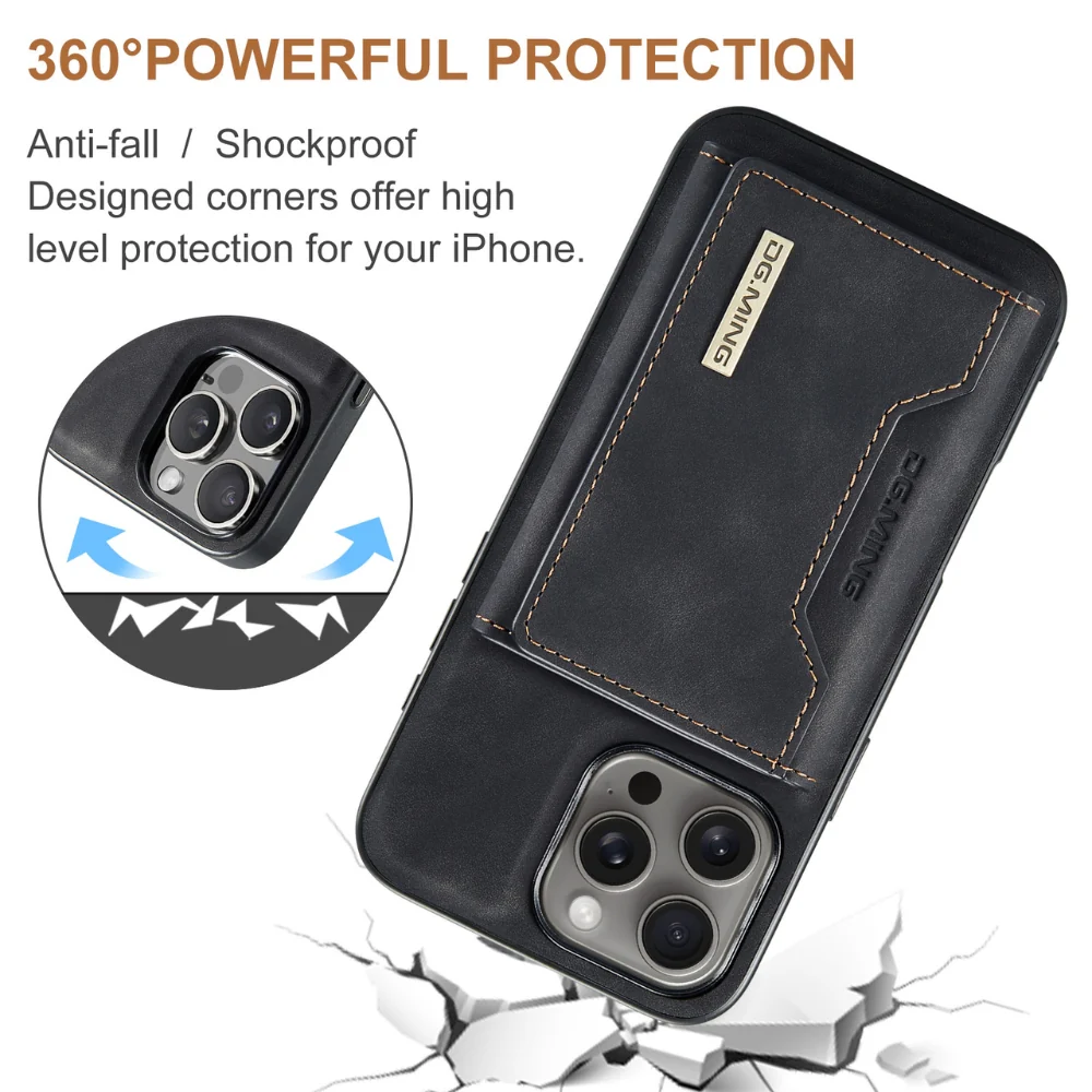 [With Card Slot] Apple iPhone 16/Plus/Pro/Max - 2 in 1 Detachable Leather Wallet Case - Image 14