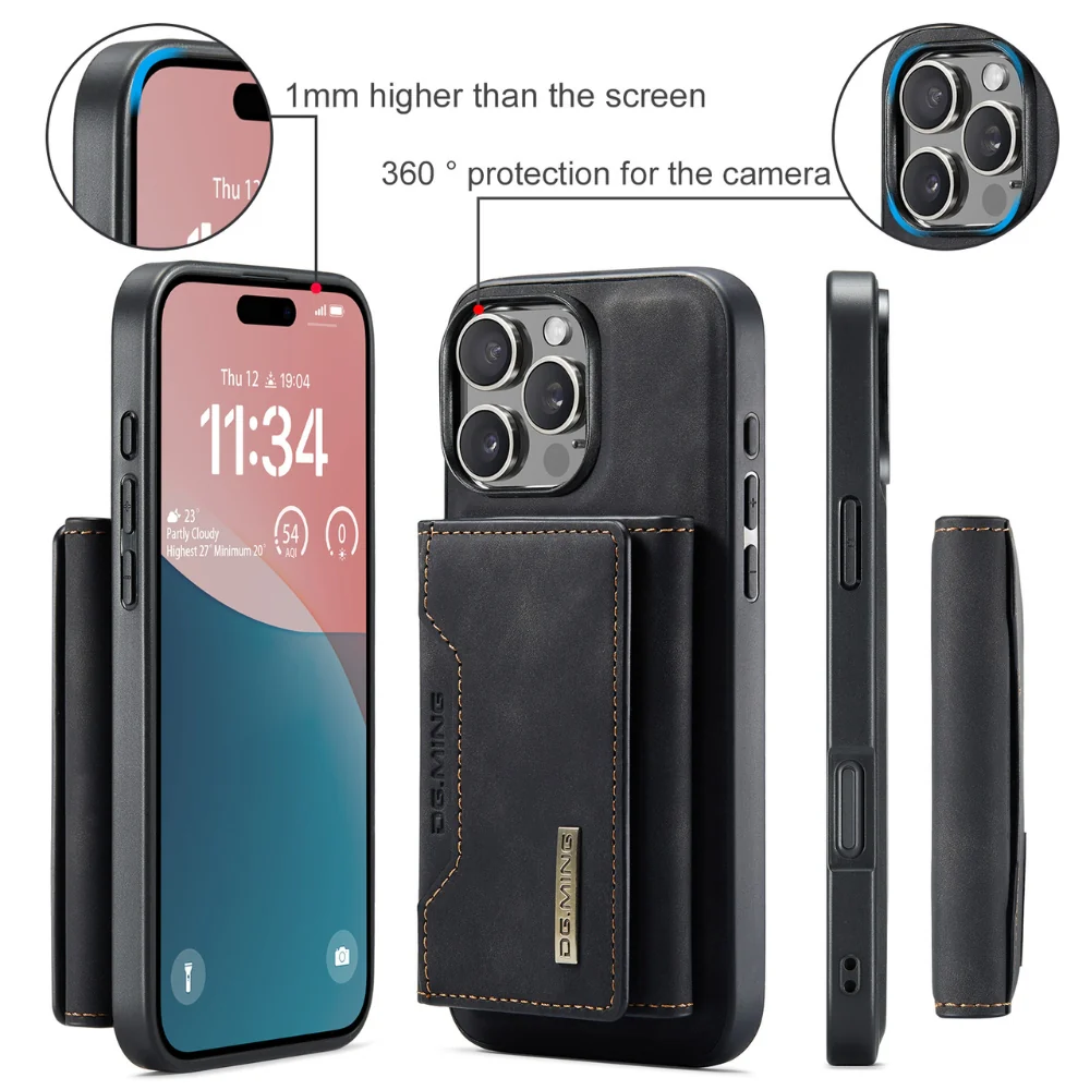 [With Card Slot] Apple iPhone 16/Plus/Pro/Max - 2 in 1 Detachable Leather Wallet Case - Image 15